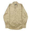 HAJK Mens Beige Cotton Military Jacket S Button Plain Casual Style