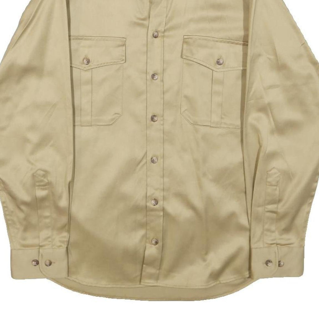 HAJK Mens Beige Cotton Military Jacket S Button Plain Casual Style