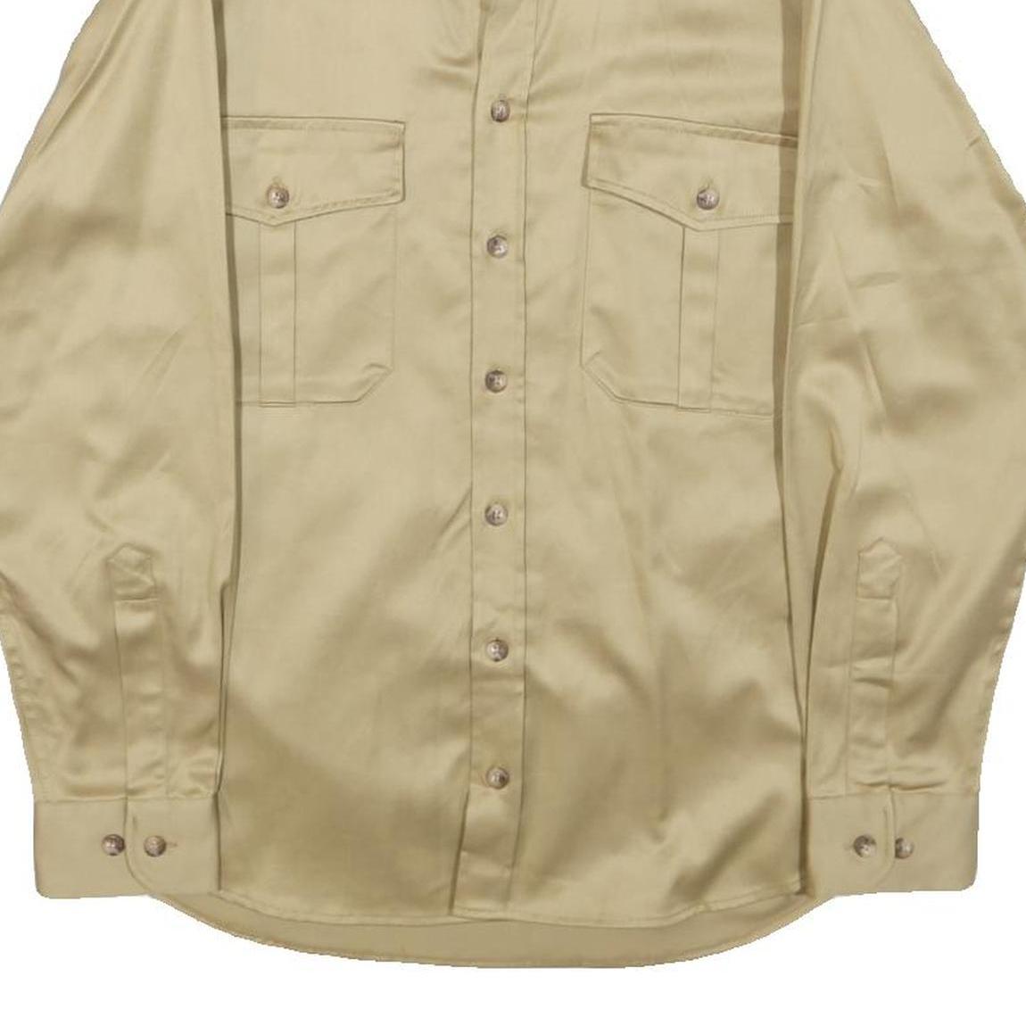 HAJK Mens Beige Cotton Military Jacket S Button Plain Casual Style