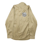 HAJK Mens Beige Cotton Military Jacket S Button Plain Casual Style