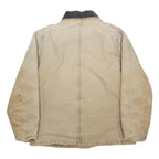 CARHARTT Mens Beige & Black Workwear Zip Jacket L Cotton Plain Durable