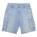 WRANGLER Mens Denim Cargo Shorts Light Blue Size L W33 Casual Cotton Blend