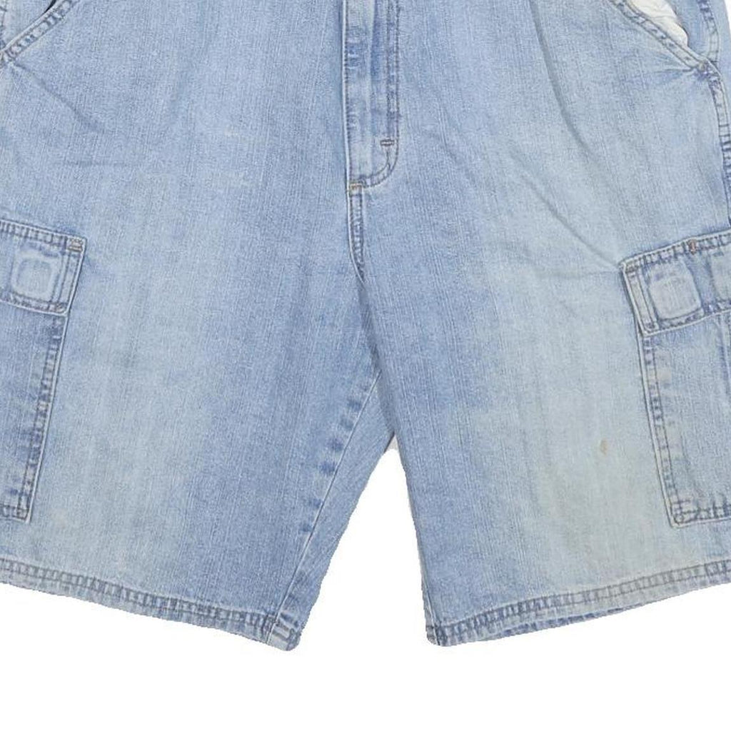 WRANGLER Mens Denim Cargo Shorts Light Blue Size L W33 Casual Cotton Blend