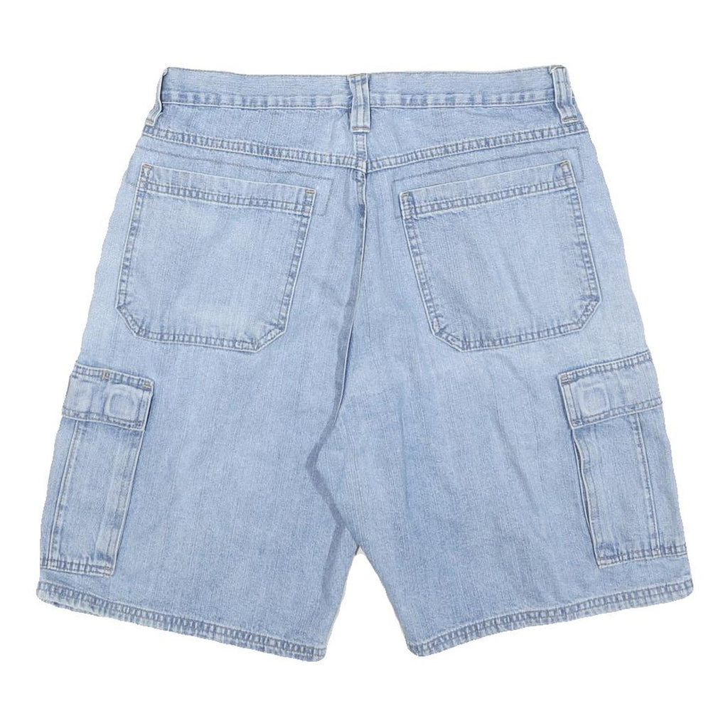 WRANGLER Mens Denim Cargo Shorts Light Blue Size L W33 Casual Cotton Blend