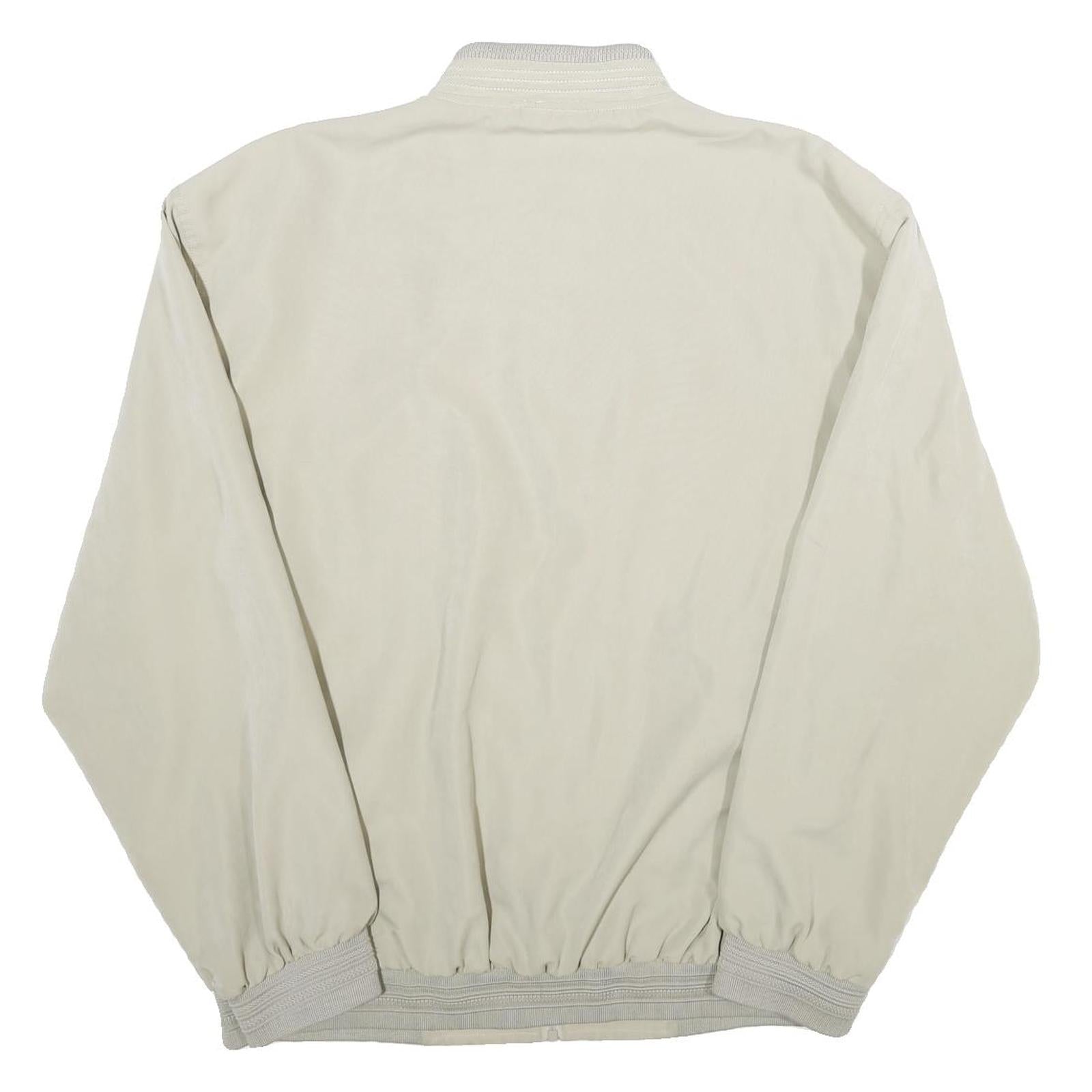 KINGFIELD Mens Beige Zip Up Polyester Bomber Jacket XL Woven Casual Outerwear