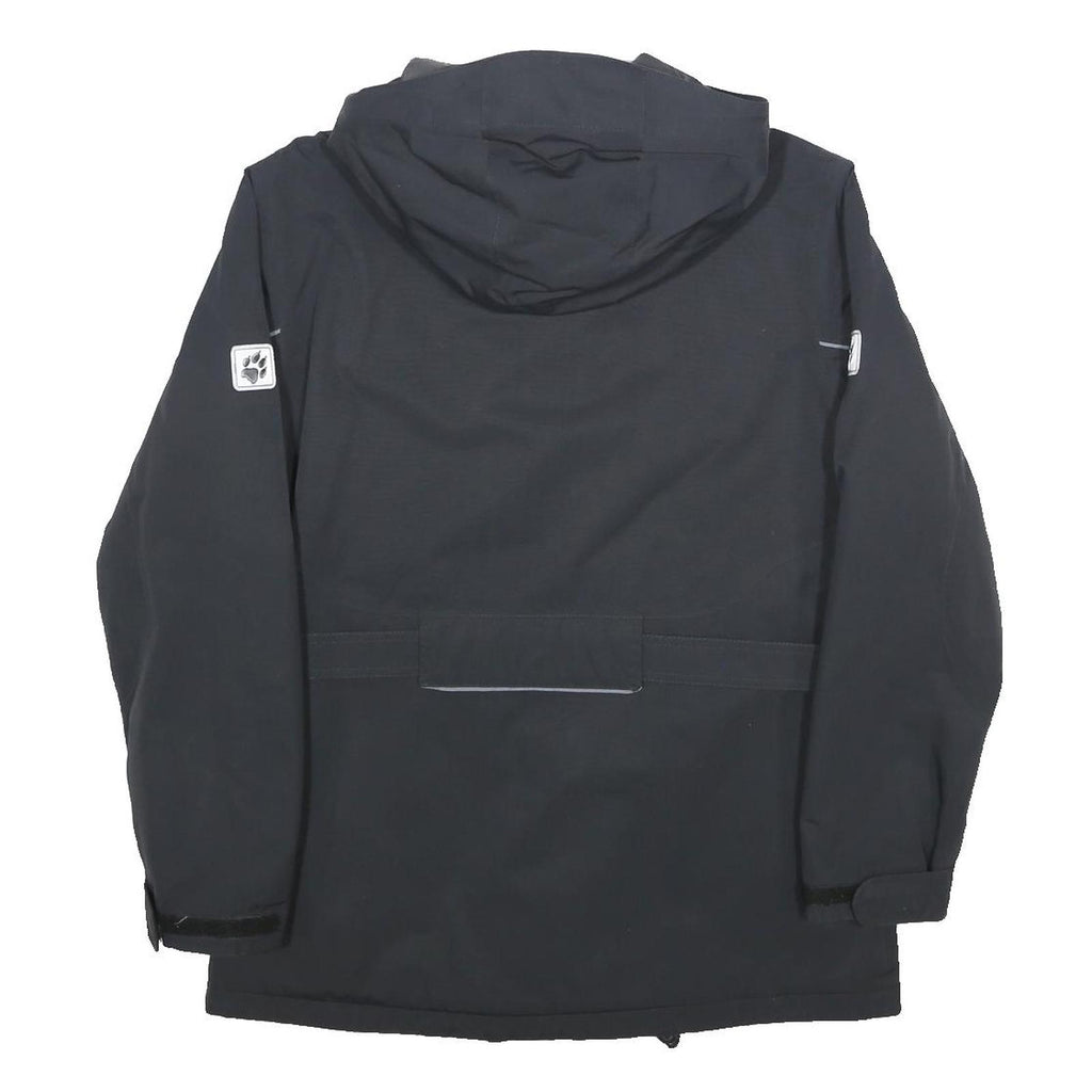 JACK WOLFSKIN Womens Black Outdoor Jacket M Polyamide Hooded Zip