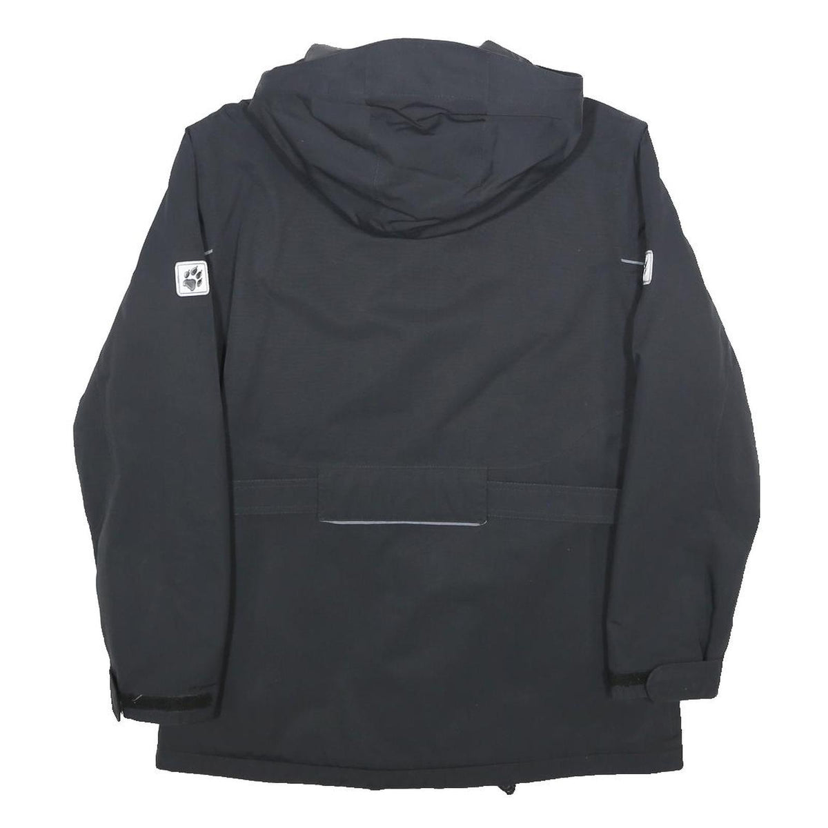 JACK WOLFSKIN Womens Black Outdoor Jacket M Polyamide Hooded Zip