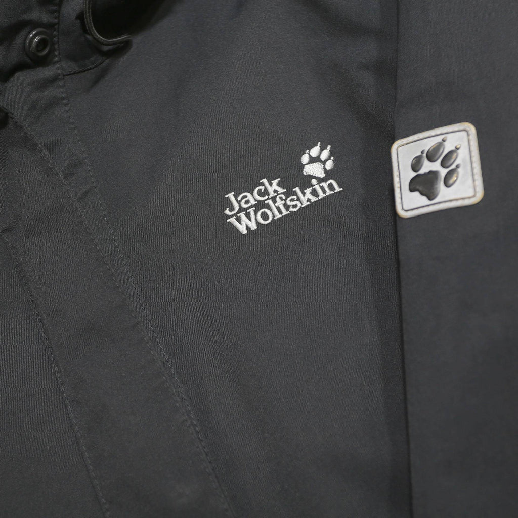 JACK WOLFSKIN Womens Black Outdoor Jacket M Polyamide Hooded Zip