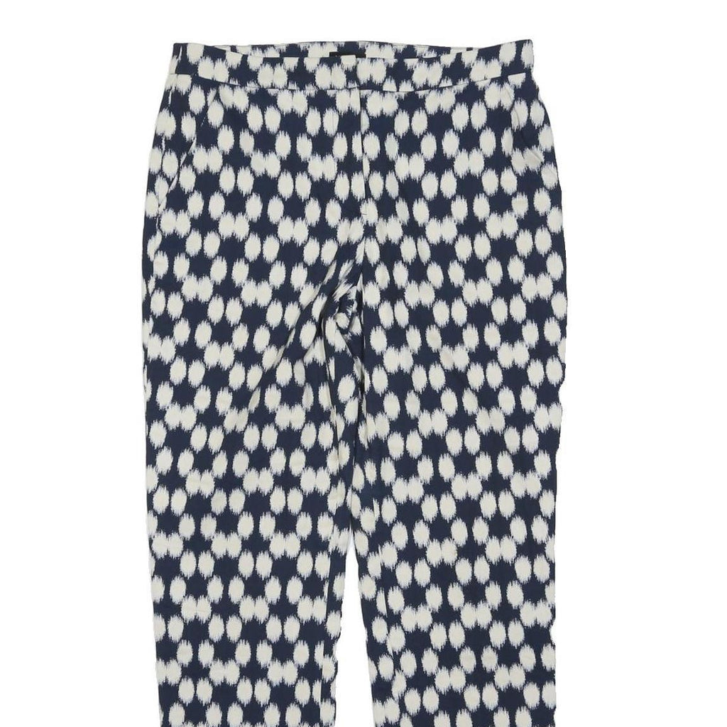 JAEGER Womens Cotton Blend Blue & White Regular Fit Straight Trousers W30 L27