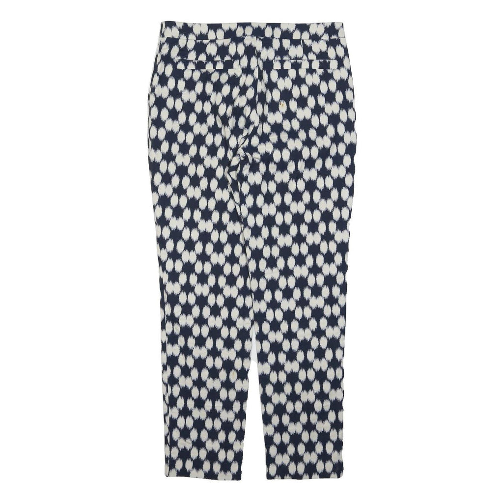 JAEGER Womens Cotton Blend Blue & White Regular Fit Straight Trousers W30 L27