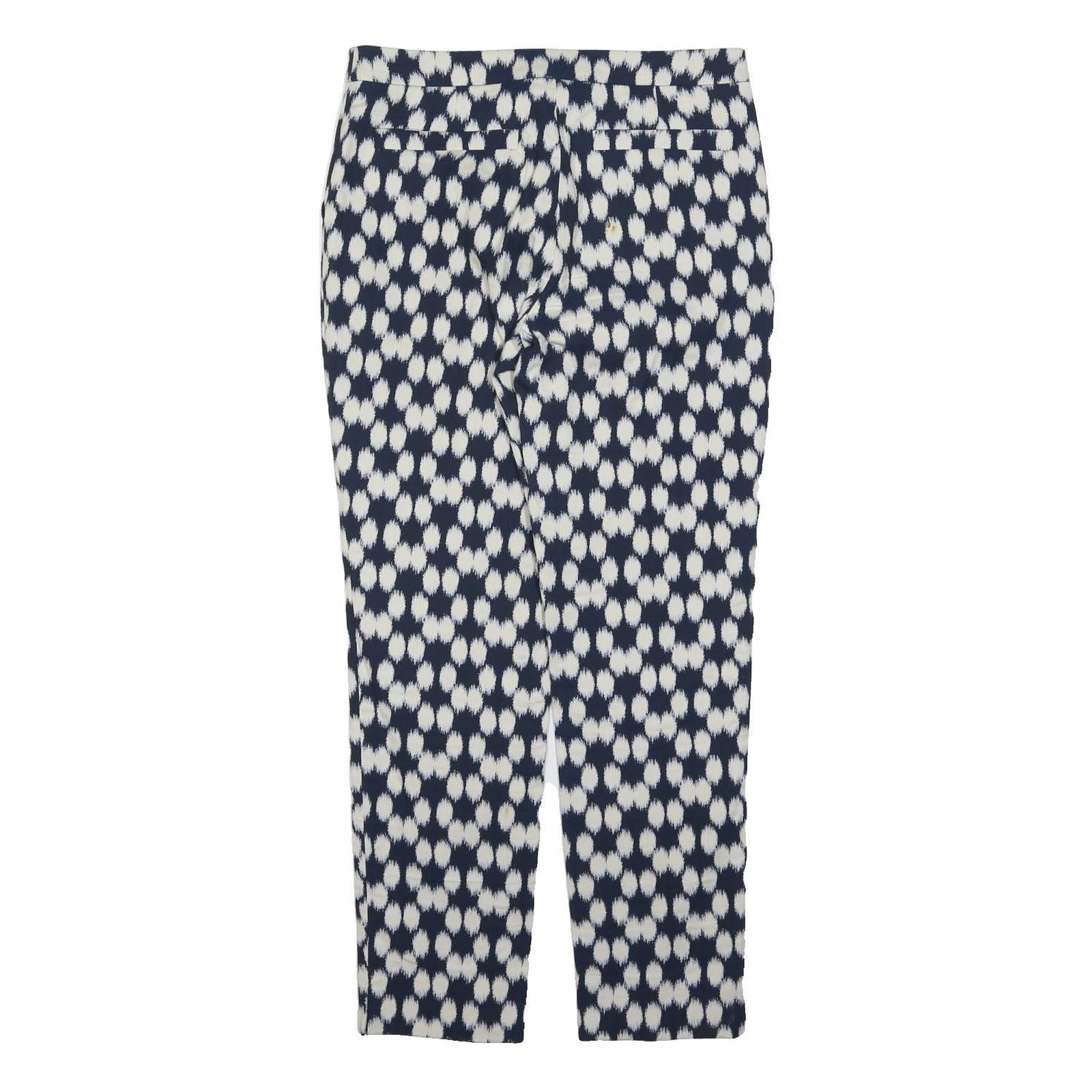 JAEGER Womens Cotton Blend Blue & White Regular Fit Straight Trousers W30 L27