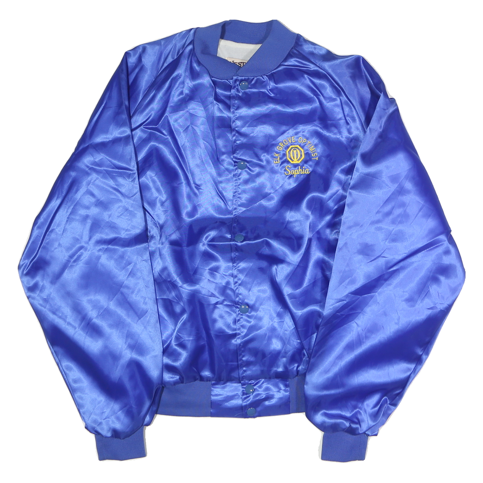 WESTARK Mens Blue Nylon Button Jacket L Plain Optimist Embroidered