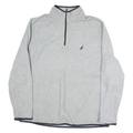 NAUTICA Mens Grey Pullover Plain Crew Neck Basic Knit 2XL Polyester Jumper