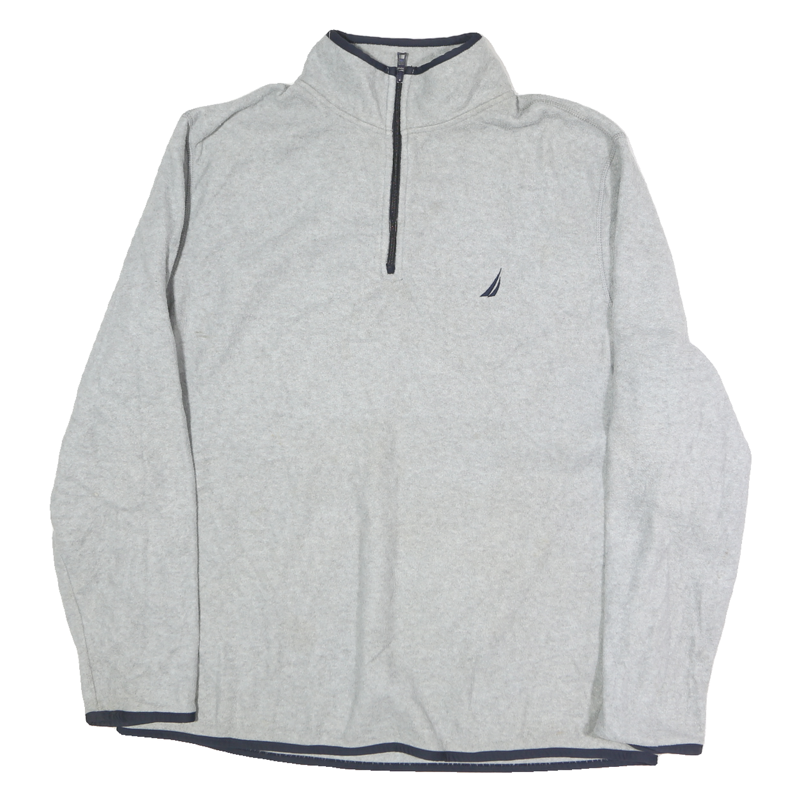 NAUTICA Mens Grey Pullover Plain Crew Neck Basic Knit 2XL Polyester Jumper