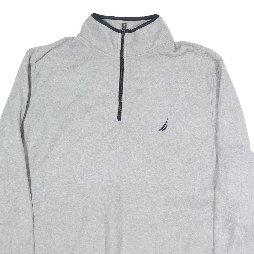 NAUTICA Mens Grey Pullover Plain Crew Neck Basic Knit 2XL Polyester Jumper