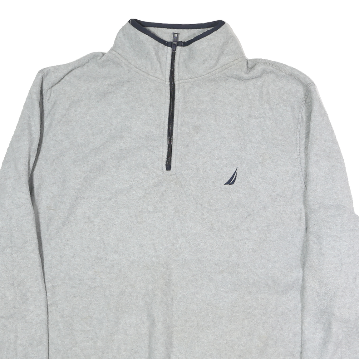 NAUTICA Mens Grey Pullover Plain Crew Neck Basic Knit 2XL Polyester Jumper