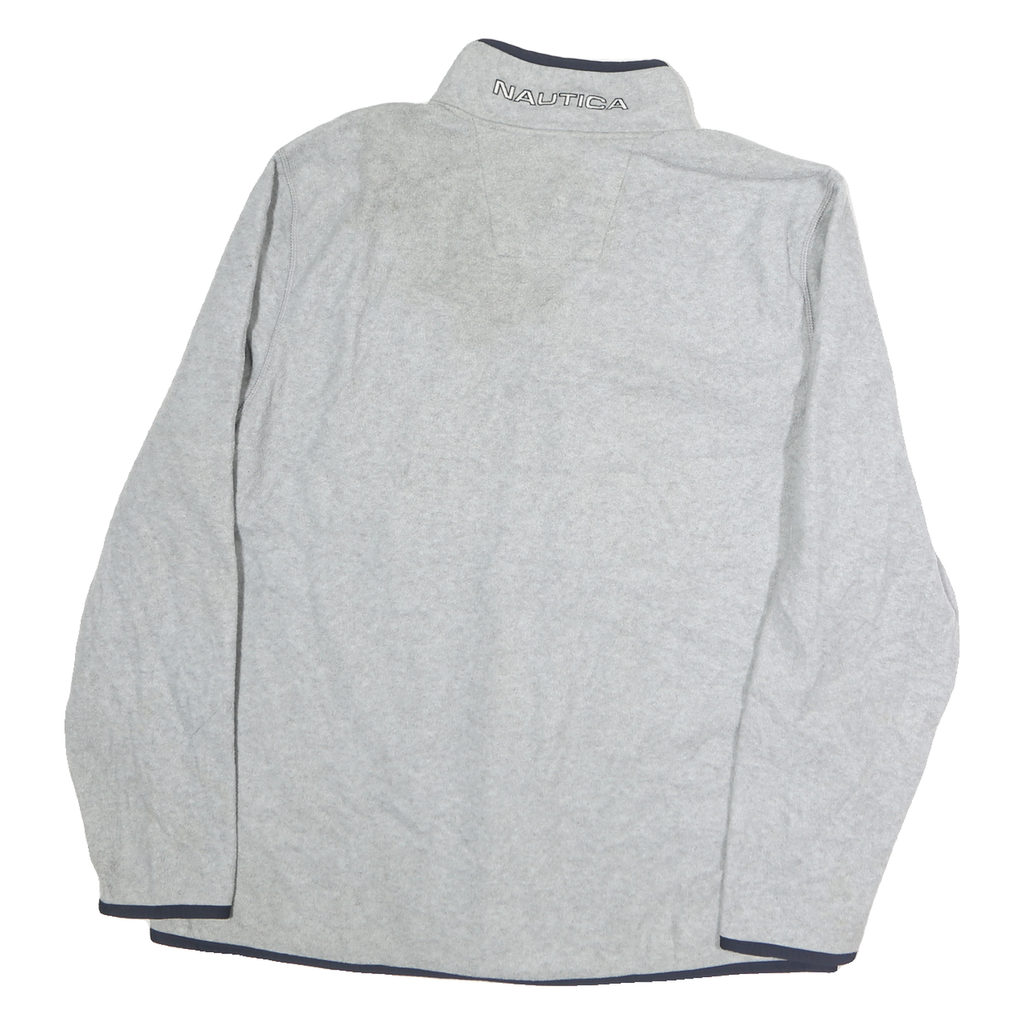 NAUTICA Mens Grey Pullover Plain Crew Neck Basic Knit 2XL Polyester Jumper