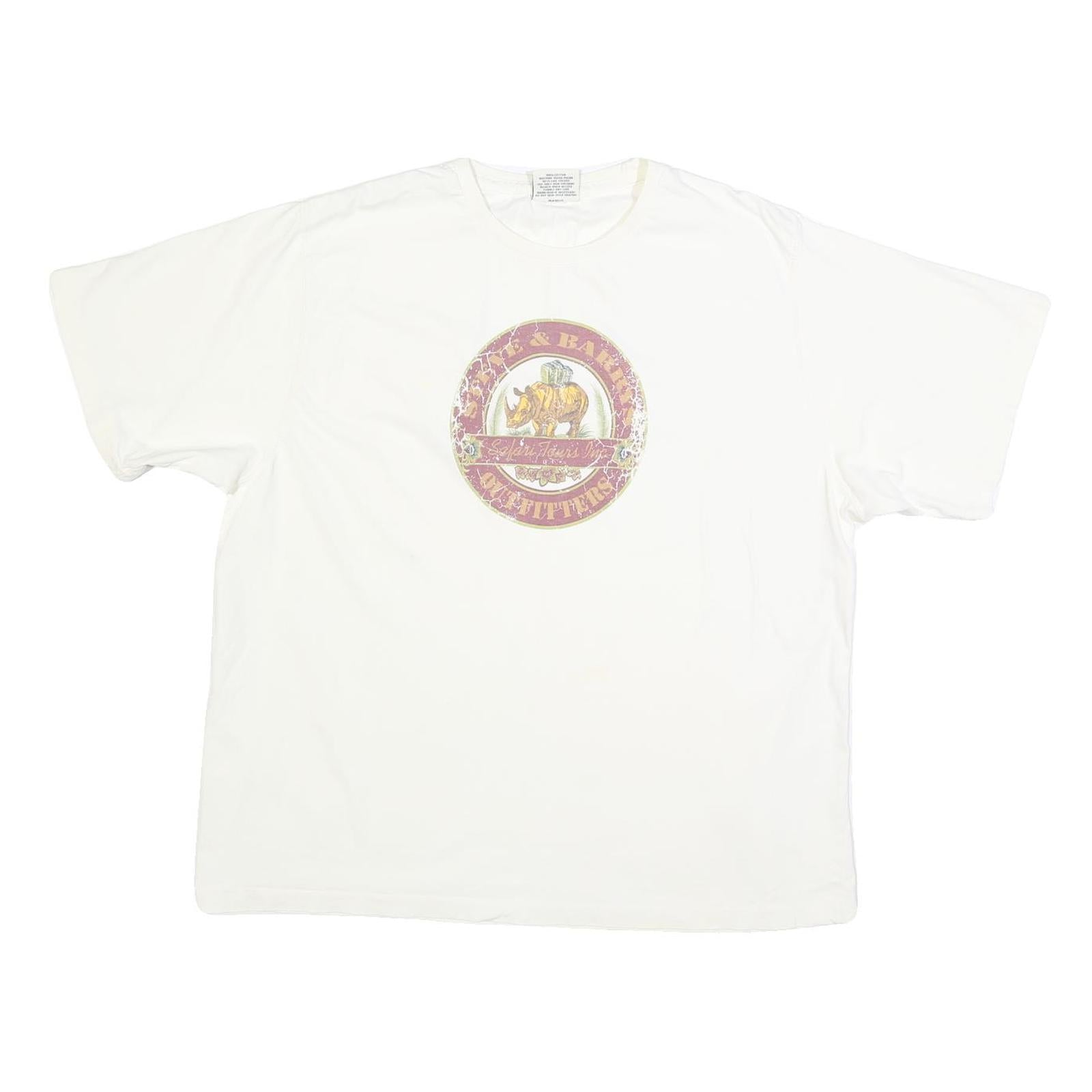 STEVE & BARRYS Mens White Safari Logo Graphic T-Shirt XL Crew Neck Short Sleeve