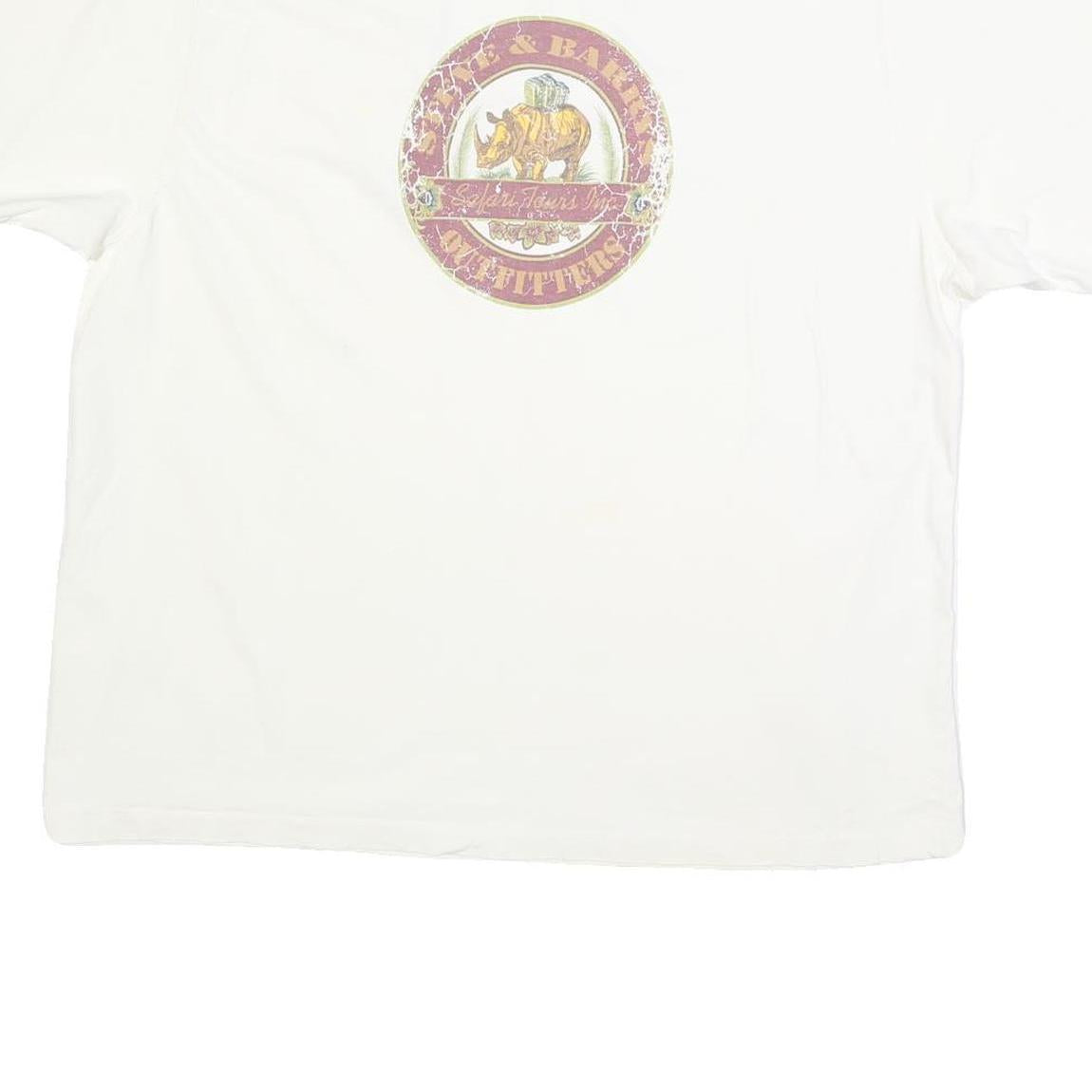 STEVE & BARRYS Mens White Safari Logo Graphic T-Shirt XL Crew Neck Short Sleeve