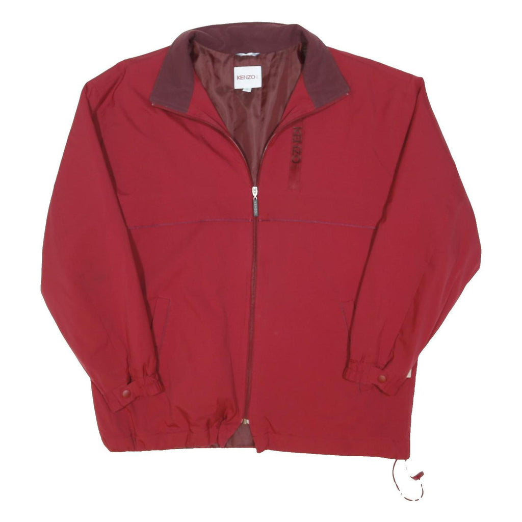 KENZO Mens Red & Burgundy Polyester Blend Zip Jacket L Casual Lightweight