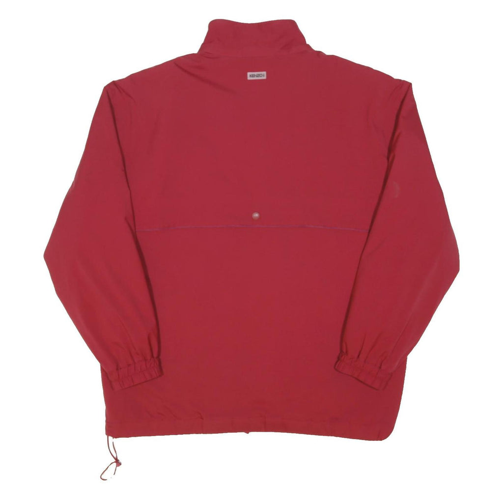 KENZO Mens Red & Burgundy Polyester Blend Zip Jacket L Casual Lightweight