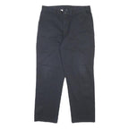 DICKIES Mens Cotton Blend Black Relaxed Straight Trousers W34 L30 Workwear
