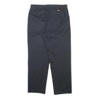 DICKIES Mens Cotton Blend Black Relaxed Straight Trousers W34 L30 Workwear