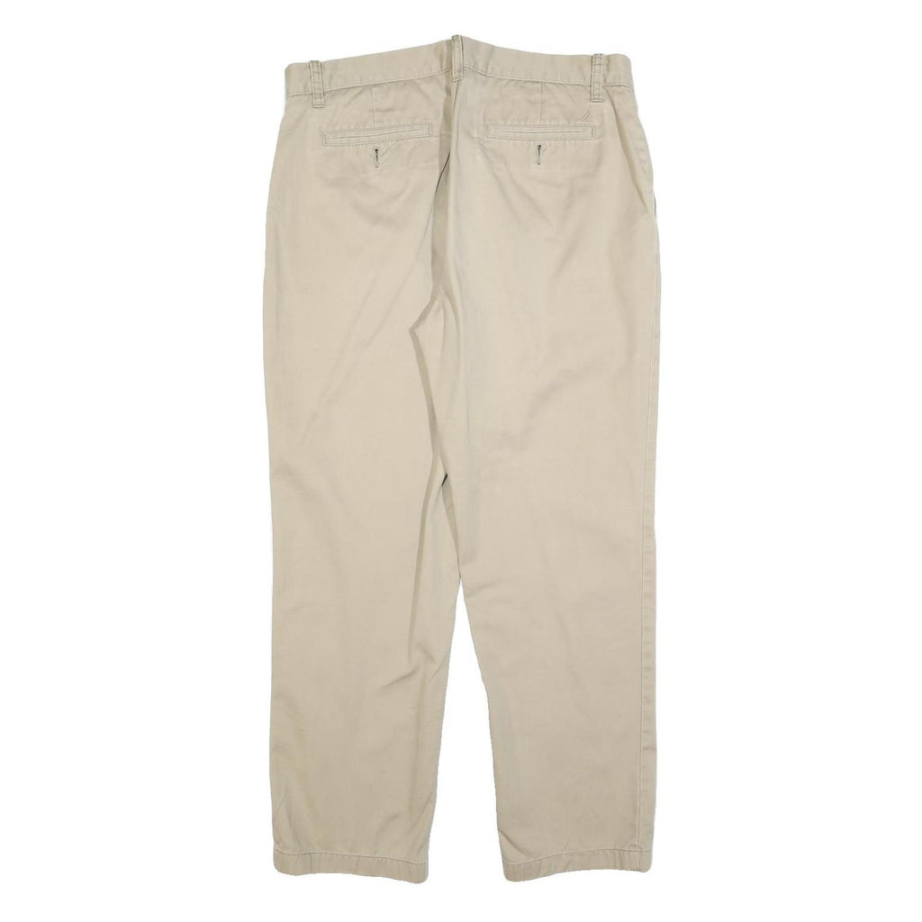 NAUTICA Mens Regular Fit Beige Cotton Blend Trousers W34 L30 Classic Zip