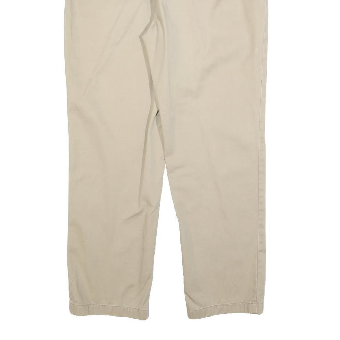 NAUTICA Mens Regular Fit Beige Cotton Blend Trousers W34 L30 Classic Zip