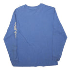 CARHARTT Mens Blue Long Sleeve Crew Neck T-Shirt M Cotton Blend Logo Sleeve