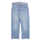 LEVI'S 501 Mens Jeans Blue Regular Straight Denim Light W32 L26 Button Closure