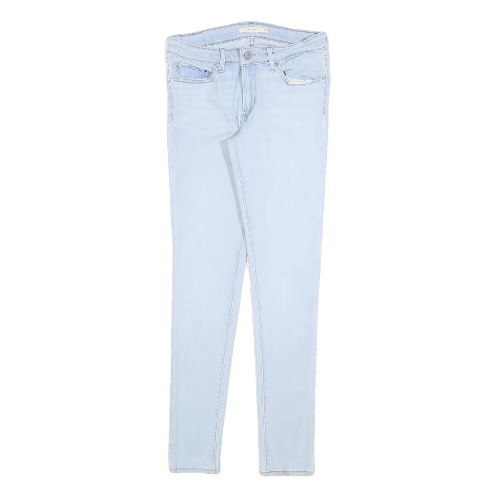 LEVI'S 711 Womens Jeans Blue Slim Skinny Denim Light W27 L32 Stretch Zip