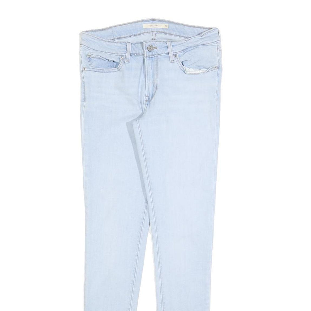 LEVI'S 711 Womens Jeans Blue Slim Skinny Denim Light W27 L32 Stretch Zip