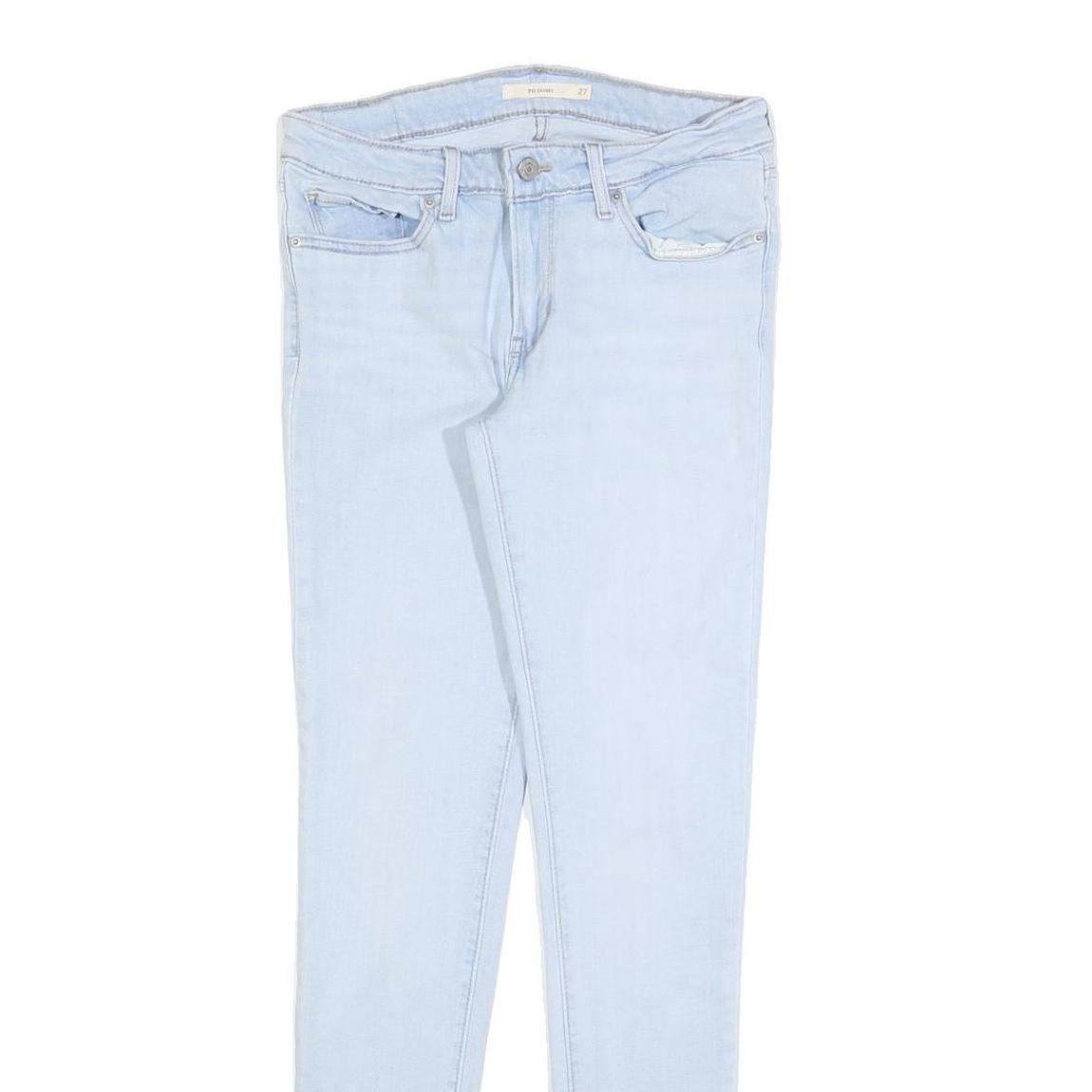 LEVI'S 711 Womens Jeans Blue Slim Skinny Denim Light W27 L32 Stretch Zip