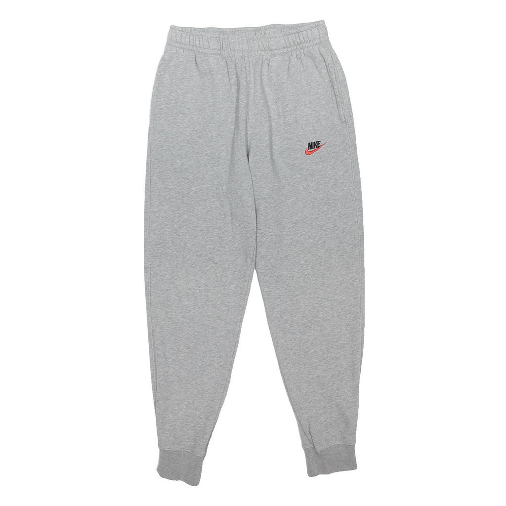 NIKE Mens Joggers Grey Cotton Blend Regular Fit Tapered Leg M W28 L27