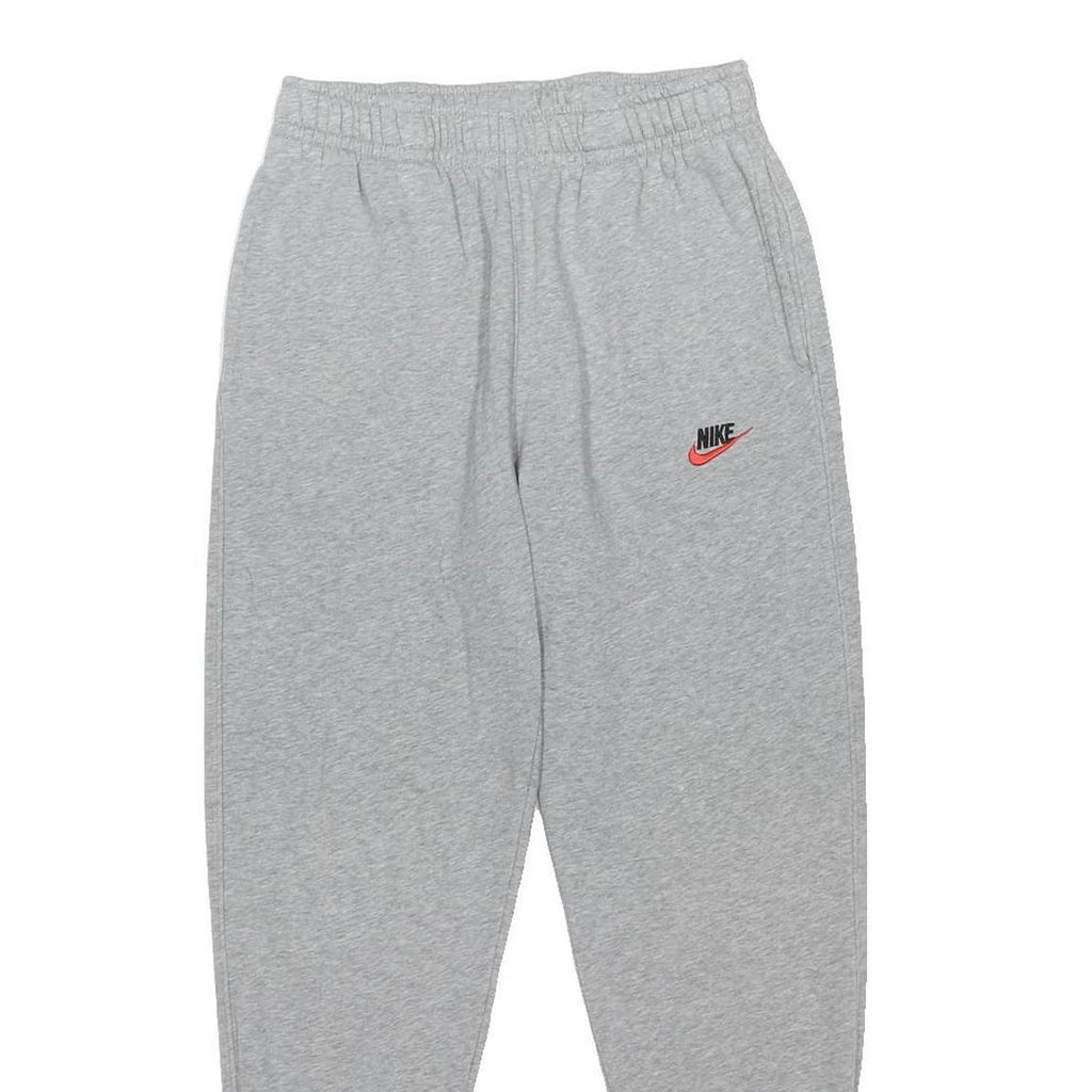 NIKE Mens Joggers Grey Cotton Blend Regular Fit Tapered Leg M W28 L27