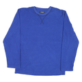 CHAPS Mens Blue Plain Jumper Crew Neck Basic Knit M Casual Polyester Blend