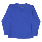 CHAPS Mens Blue Plain Jumper Crew Neck Basic Knit M Casual Polyester Blend