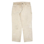 DICKIES Mens Jeans Beige Relaxed Straight Cotton Blend W36 L32 Workwear Utility