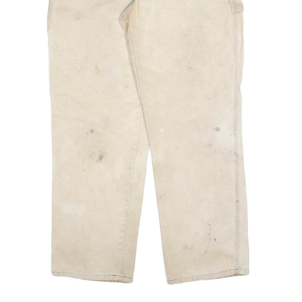 DICKIES Mens Jeans Beige Relaxed Straight Cotton Blend W36 L32 Workwear Utility