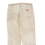 DICKIES Mens Jeans Beige Relaxed Straight Cotton Blend W36 L32 Workwear Utility
