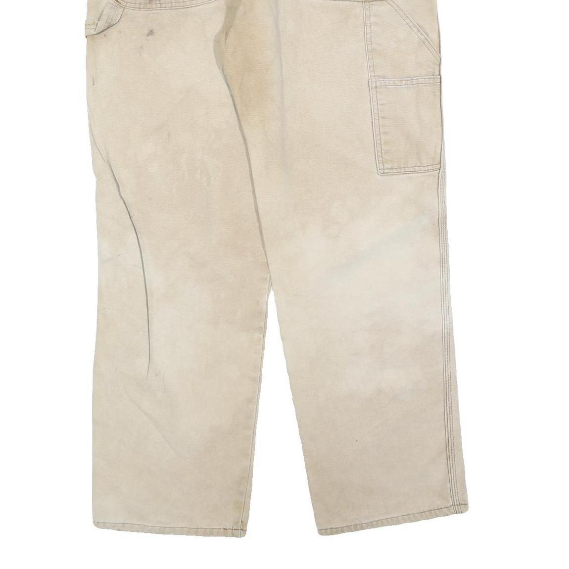 DICKIES Mens Jeans Beige Relaxed Straight Cotton Blend W36 L32 Workwear Utility