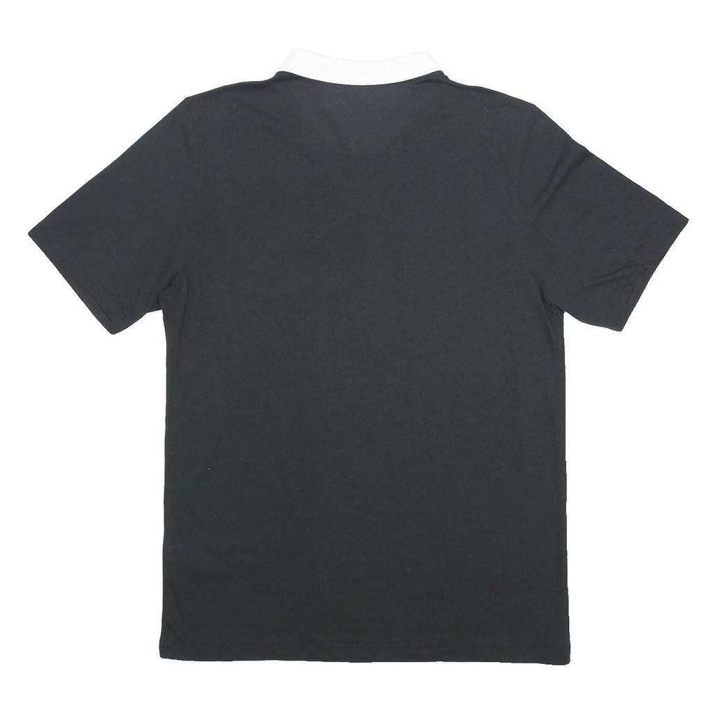 NIKE Mens Black & White Short Sleeve Plain M Polo Shirt Sportswear Casual