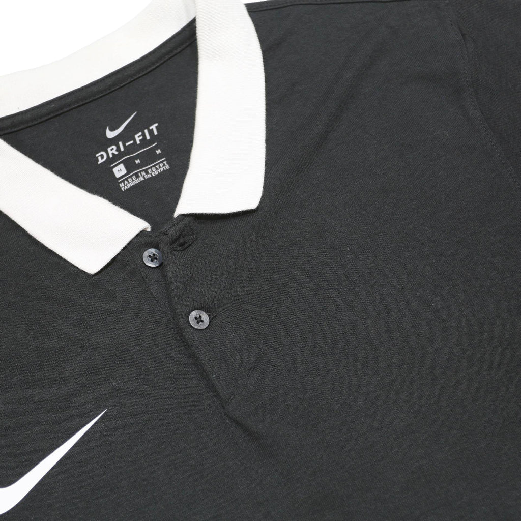 NIKE Mens Black & White Short Sleeve Plain M Polo Shirt Sportswear Casual
