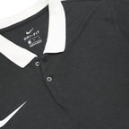 NIKE Mens Black & White Short Sleeve Plain M Polo Shirt Sportswear Casual
