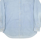 REPUBLIC Mens Blue Denim Shirt M Casual Cotton Blend Long Sleeve Button