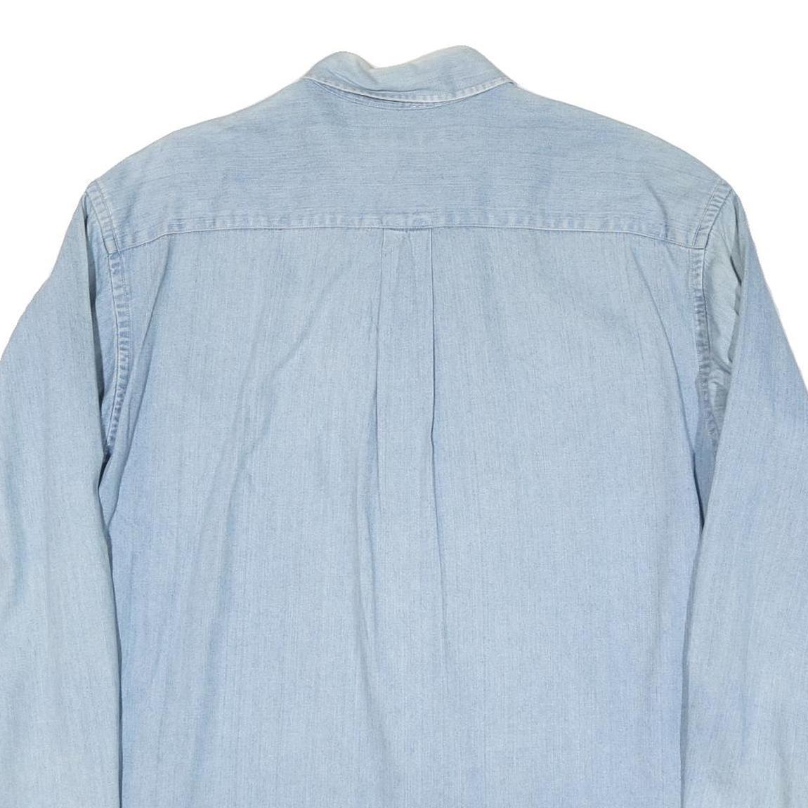 REPUBLIC Mens Blue Denim Shirt M Casual Cotton Blend Long Sleeve Button