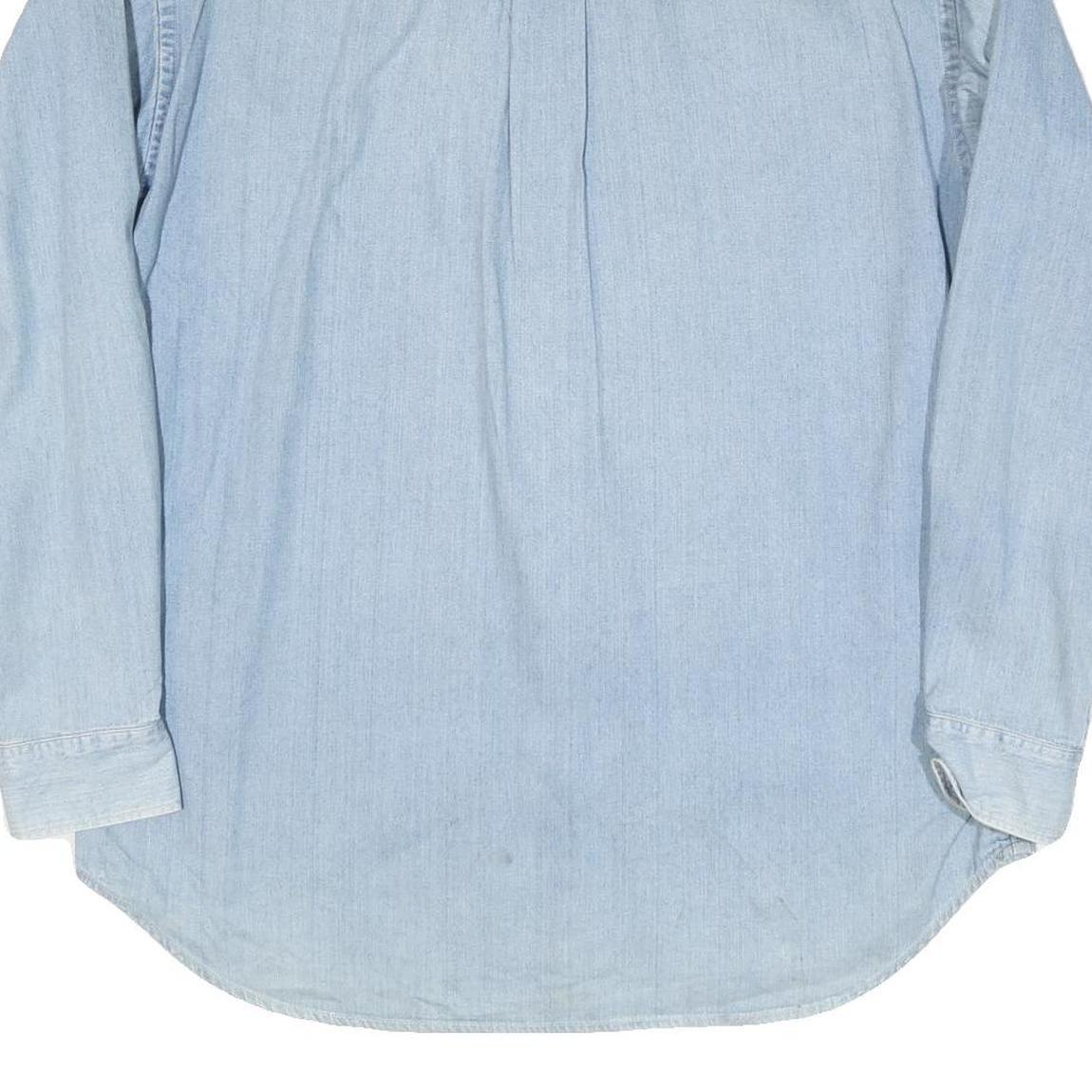 REPUBLIC Mens Blue Denim Shirt M Casual Cotton Blend Long Sleeve Button