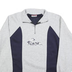NODREX Mens Grey & Navy Half Zip M Sweatshirt Cotton Blend Casual Pullover