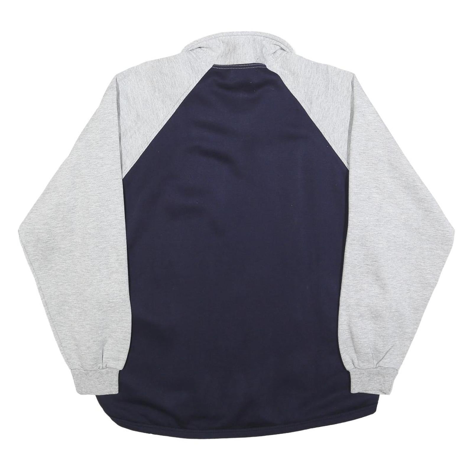 NODREX Mens Grey & Navy Half Zip M Sweatshirt Cotton Blend Casual Pullover